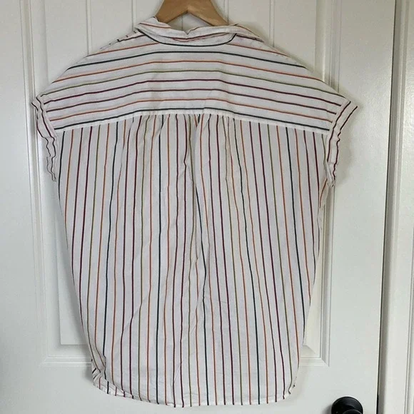 Madewell Womens Central Sadie Stripe Button-Up Shirt Size Small Oversized Cotton - Picture 8 of 9
